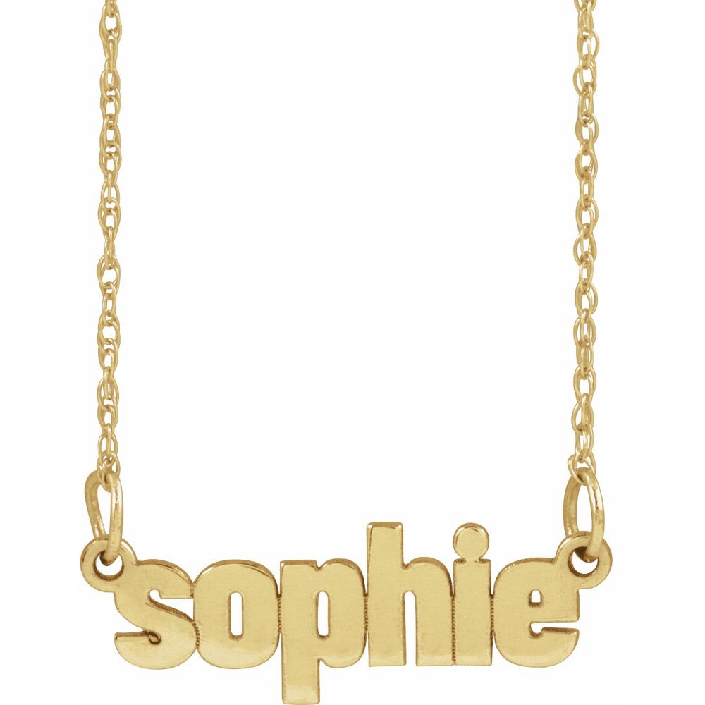 Block Nameplate factory Necklace