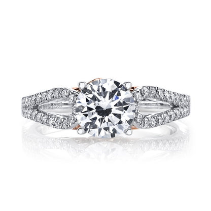 14k White Gold with Rose Gold Details Set With 2.50 CRT Round Brilliant Cut Lab-Grown Diamond