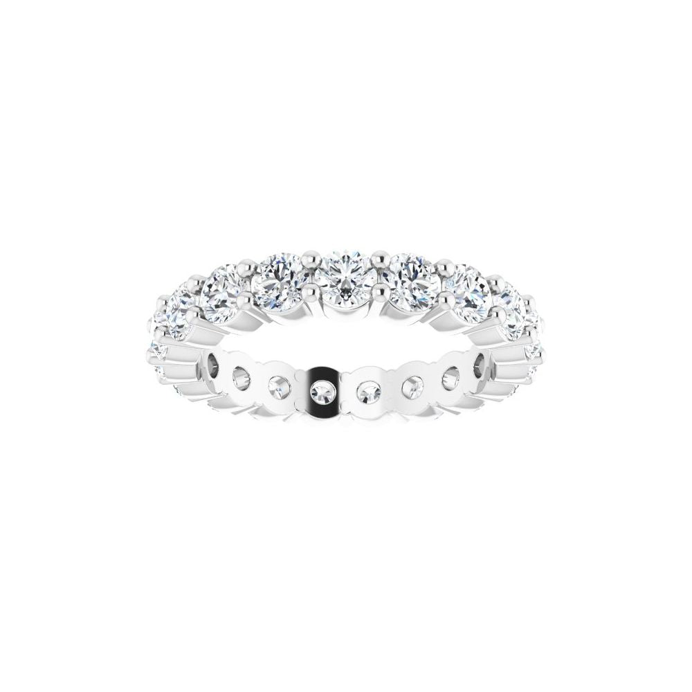 14K White Natural Diamond Eternity Band