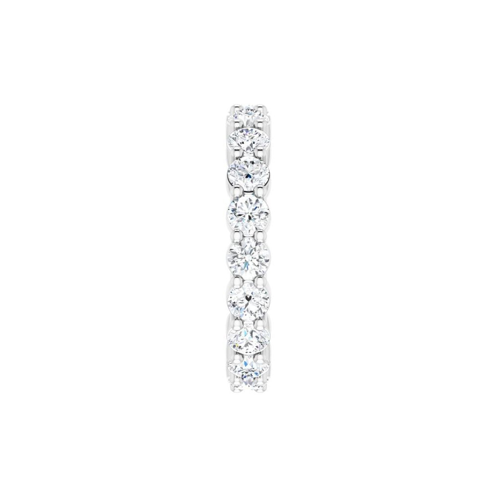 14K White Natural Diamond Eternity Band