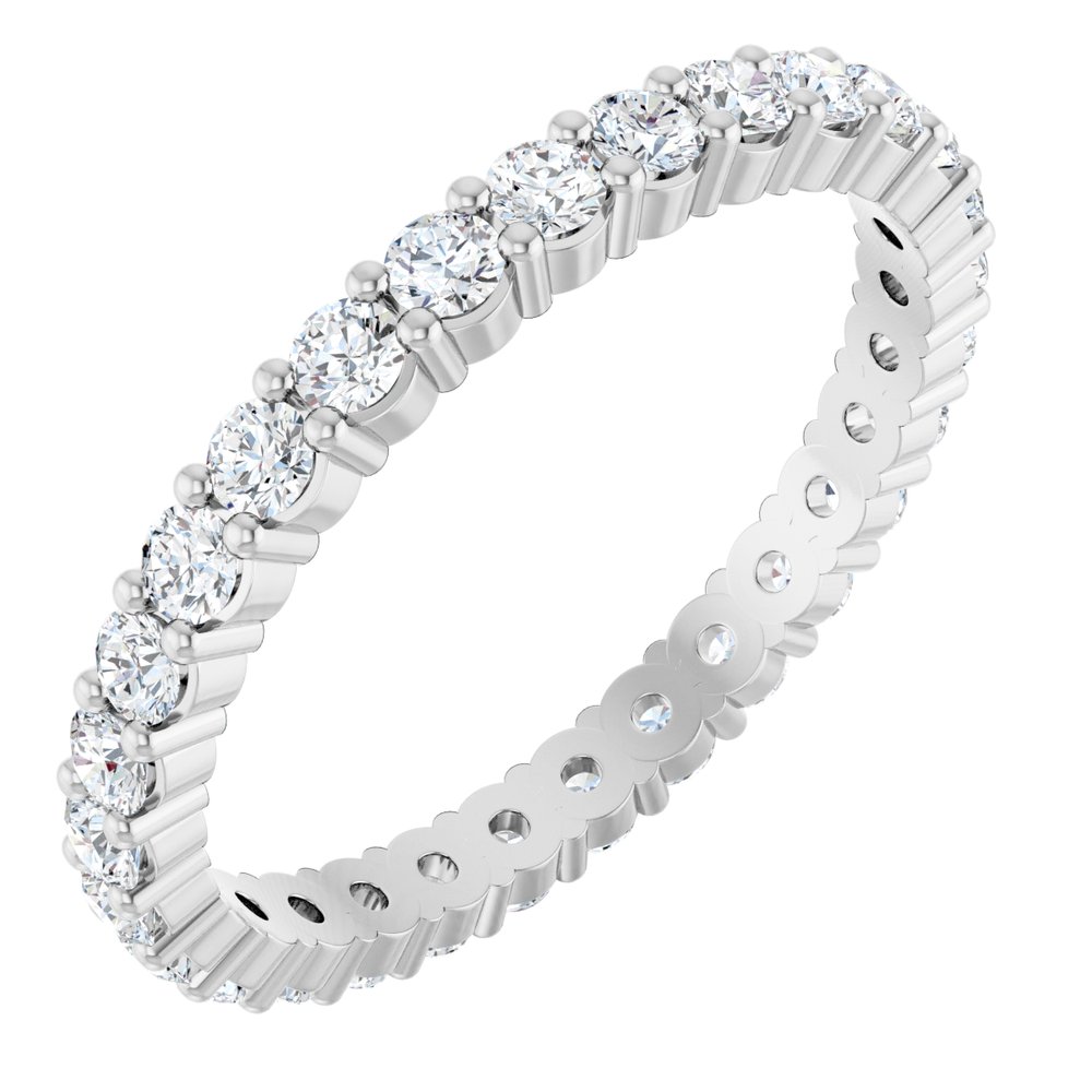 14K White 2mm Round Lab-Grown Diamond Eternity Band