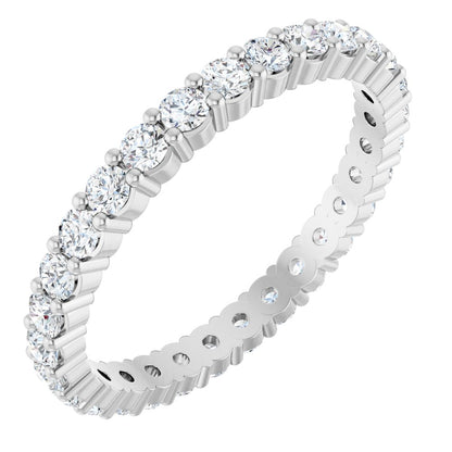 14K White Lab-Grown Diamond Eternity Band