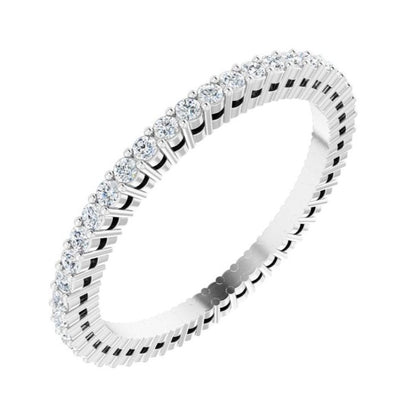 14K White 1.5 mm Natural Diamond Eternity Band