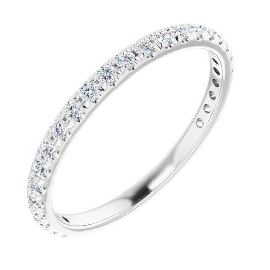 14K White 1/3 CTW Natural Diamond French-Set Anniversary Band