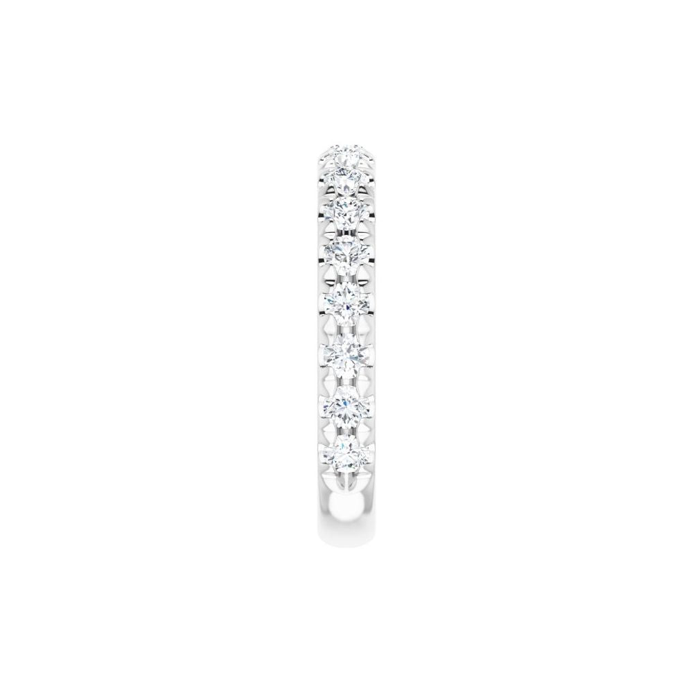 14K White 1 CTW Natural Diamond French-Set Anniversary Band