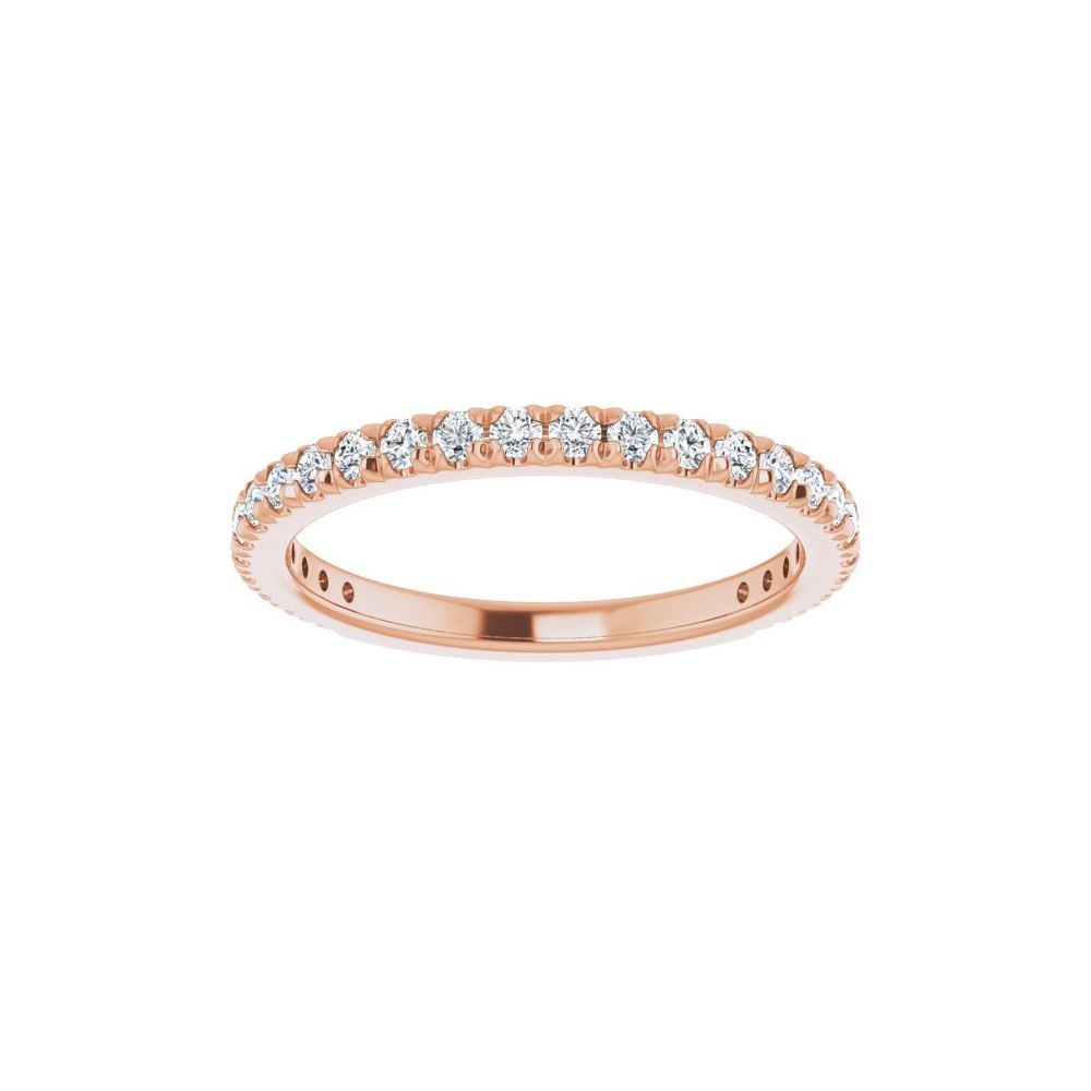 14K Rose 3/8 CTW Natural Diamond French-Set Anniversary Band