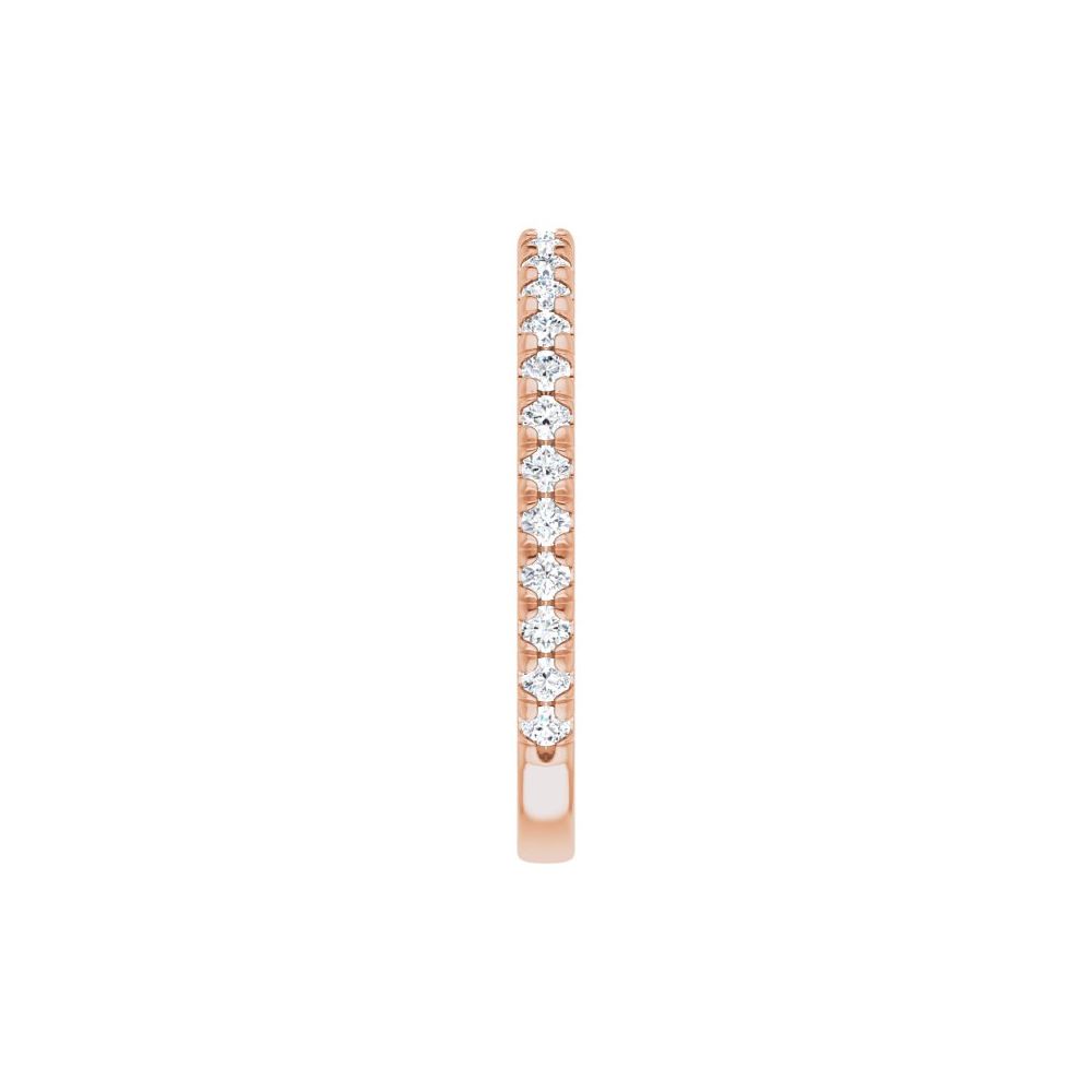 14K Rose 3/8 CTW Natural Diamond French-Set Anniversary Band