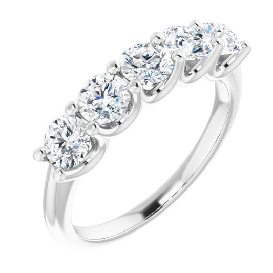 14K White 1 1/3 CTW Natural Diamond Anniversary Band