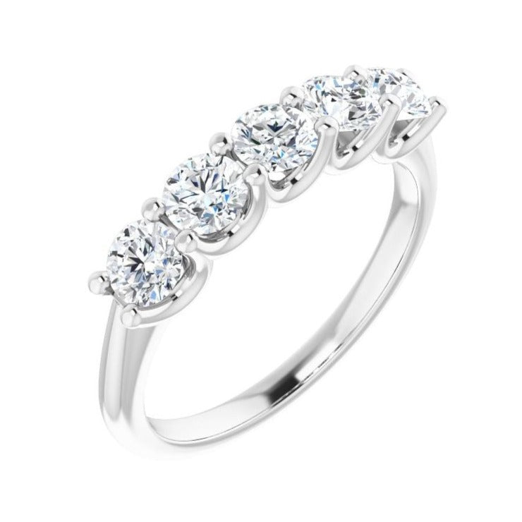 14K White 1 CTW Natural Diamond Anniversary Band