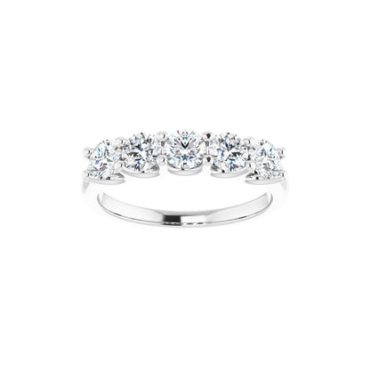 14K White 1 CTW Natural Diamond Anniversary Band