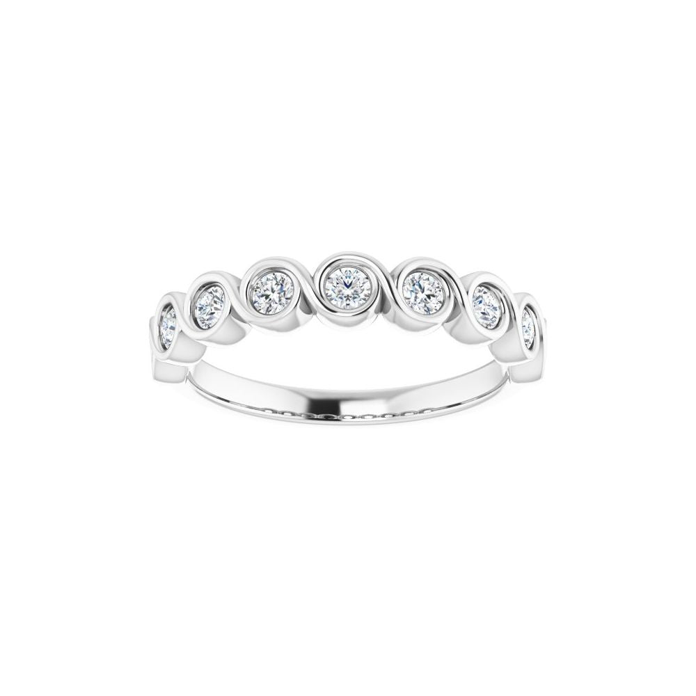 14K White 1/2 CTW Natural Diamond Anniversary Band