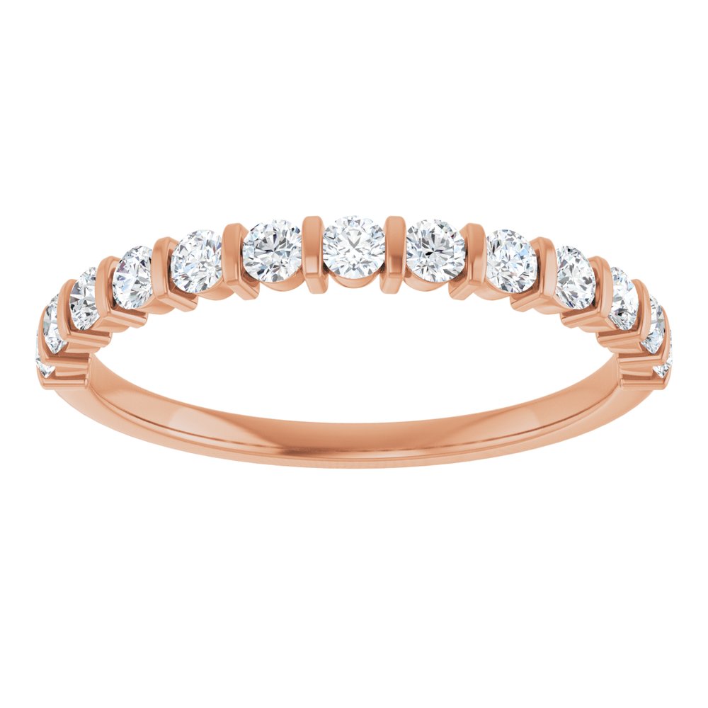 14K Rose 3/8 CTW Natural Diamond Anniversary Band