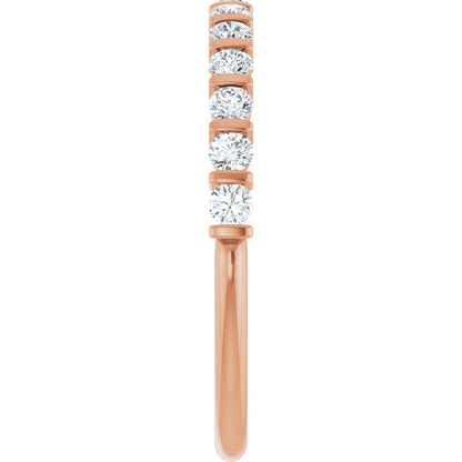 14K Rose 3/8 CTW Natural Diamond Anniversary Band