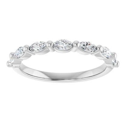 14K White 1/2 CTW Natural Diamond Anniversary Band