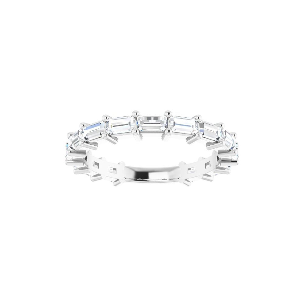 14K White 1 1/2 CTW Natural Diamond Anniversary Band