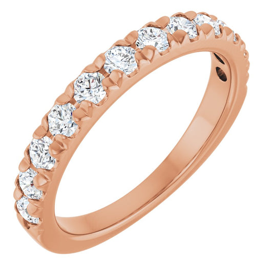 14K Rose 3/4 CTW Natural Diamond Anniversary Ring