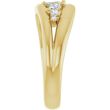 14k Yellow Gold Natural Diamond Fashion Ring