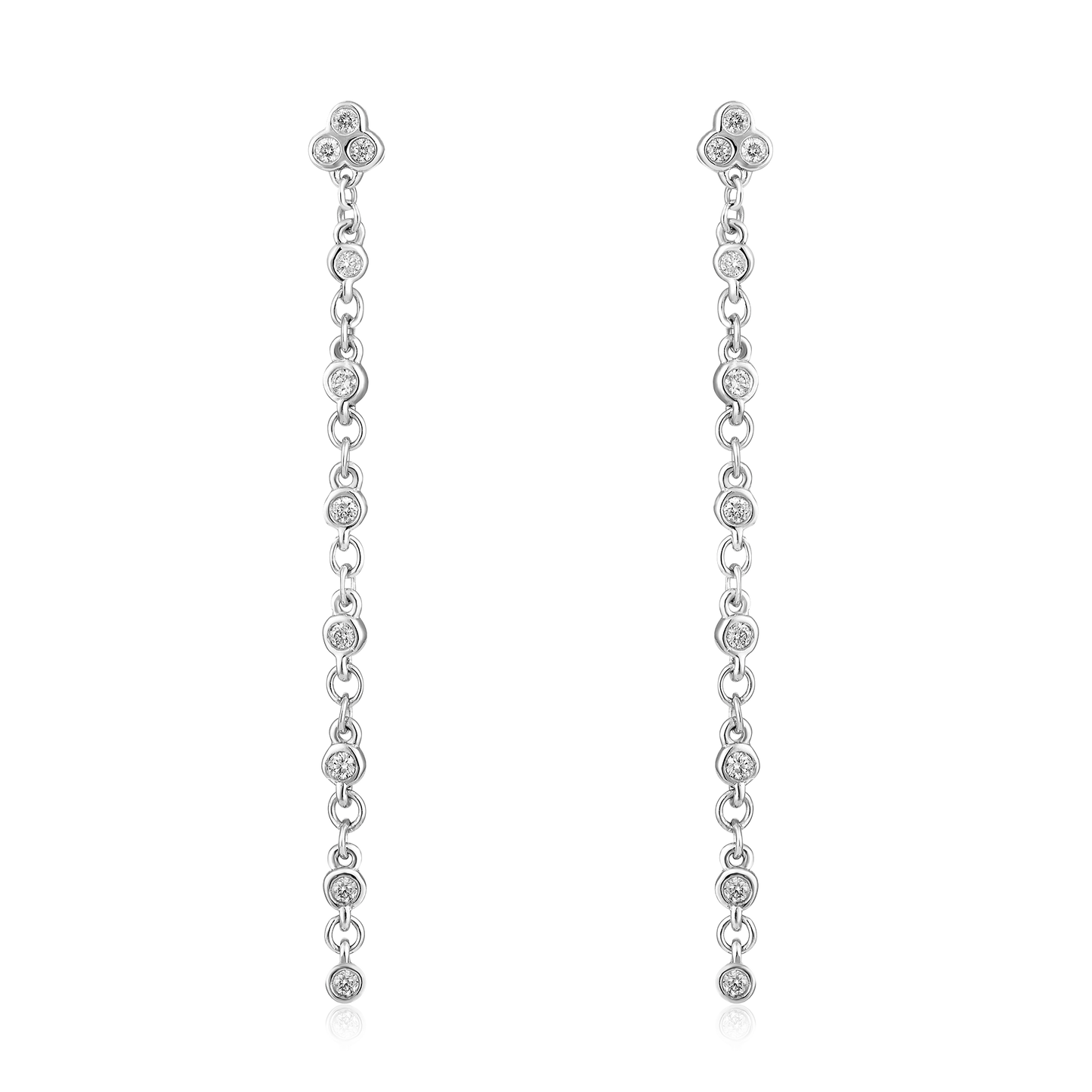 14k White Gold Diamond Drop Earrings