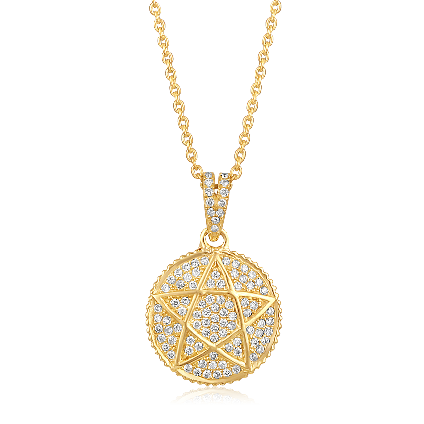 14k Yellow Gold Diamond Star of David