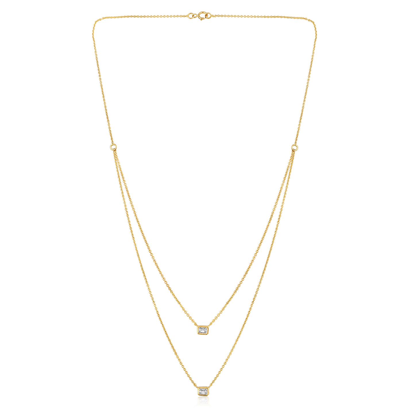 14k Yellow Gold Double Layer Necklace