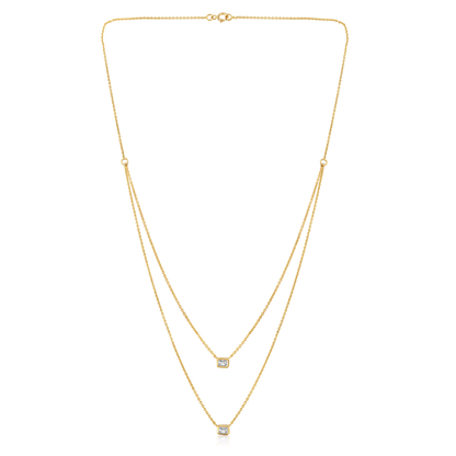 14k Yellow Gold Double Layer Necklace