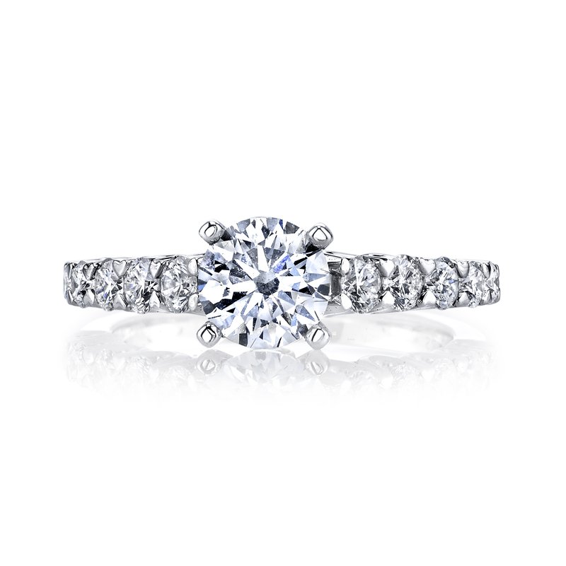 14k White Gold Engagement Ring Set With 3.00 CRT Round Brilliant Cut Lab-Grown Diamond