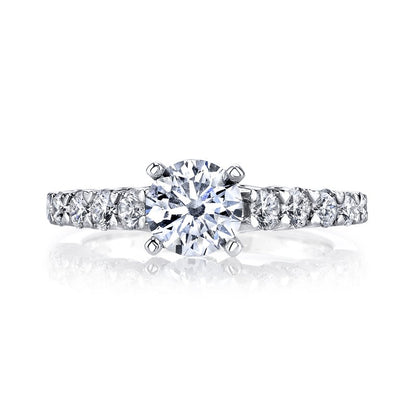 14k White Gold Engagement Ring Set With 3.00 CRT Round Brilliant Cut Lab-Grown Diamond