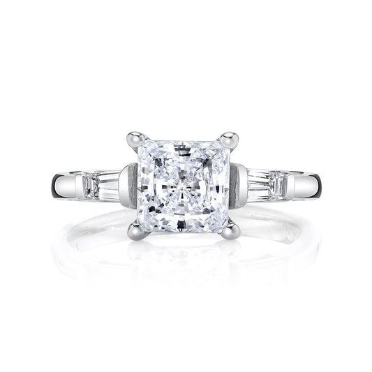 14k White Gold Engagement Ring 3-Stone Ring with 1.5 CRT Princess Cut Lab-Grown Diamond