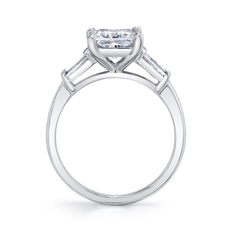 14k White Gold Engagement Ring 3-Stone Ring with 1.5 CRT Princess Cut Lab-Grown Diamond