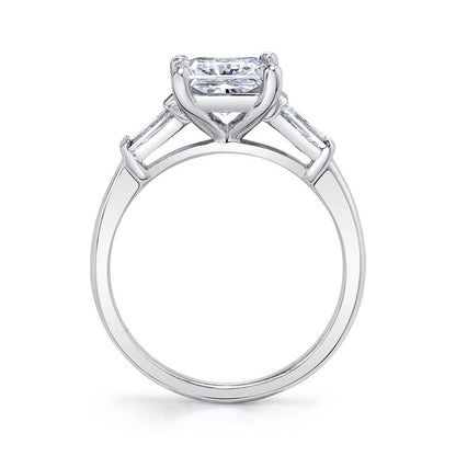 14k White Gold Engagement Ring 3-Stone Ring with 1.5 CRT Princess Cut Lab-Grown Diamond