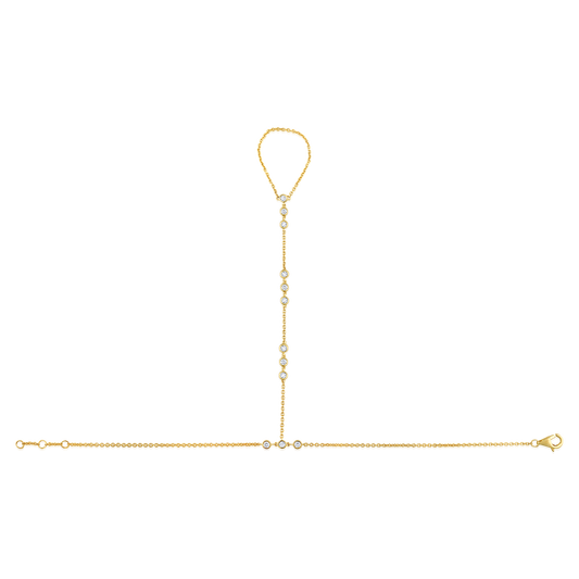 14k Yellow Gold Hand Chain