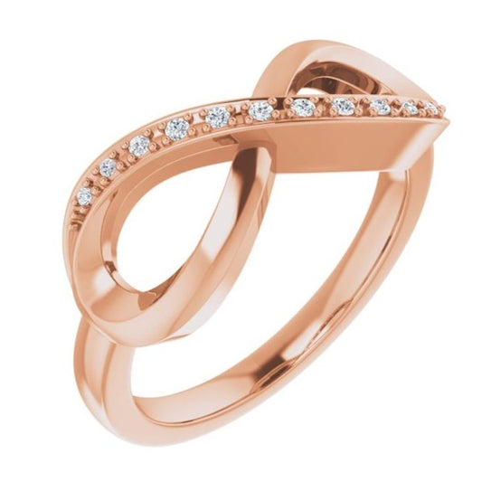 14K Rose .05 CTW Natural Diamond Infinity-Inspired Ring 651086:60002:P