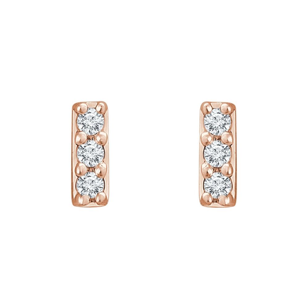 14K Rose .05 CTW Lab-Grown Diamond Bar Earrings