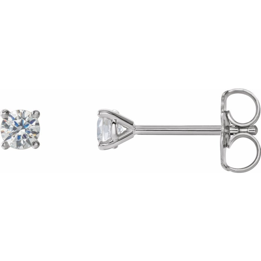 14K White 1/4 CTW Lab-Grown Diamond 4-Prong Stud Earrings