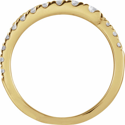 14k Yellow Gold Diamond Bypass Fashion Ring