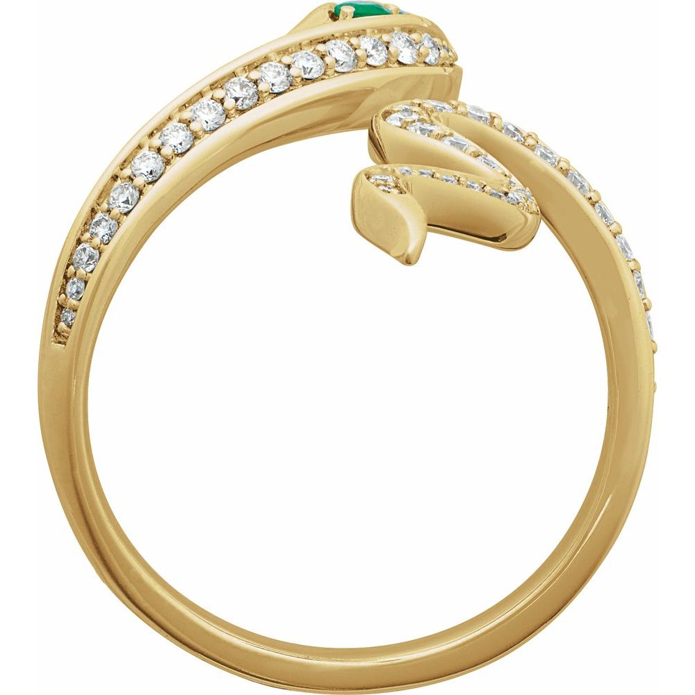 14k Yellow Gold Snake Statement Ring