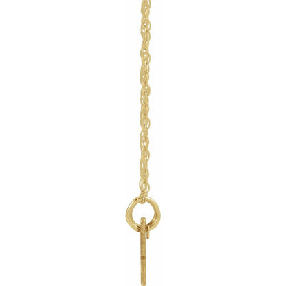 14k Yellow Gold Block Font Nameplate Necklace