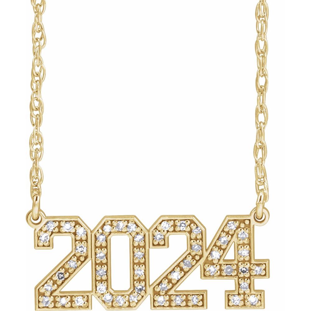 14k Yellow Gold Customizable Numbers Necklace