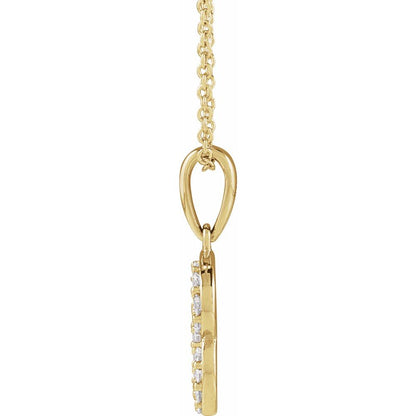 14k Yellow Gold Diamond Initial Necklace