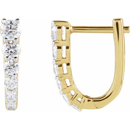 14k Yellow Gold Lab-Diamond Hoops