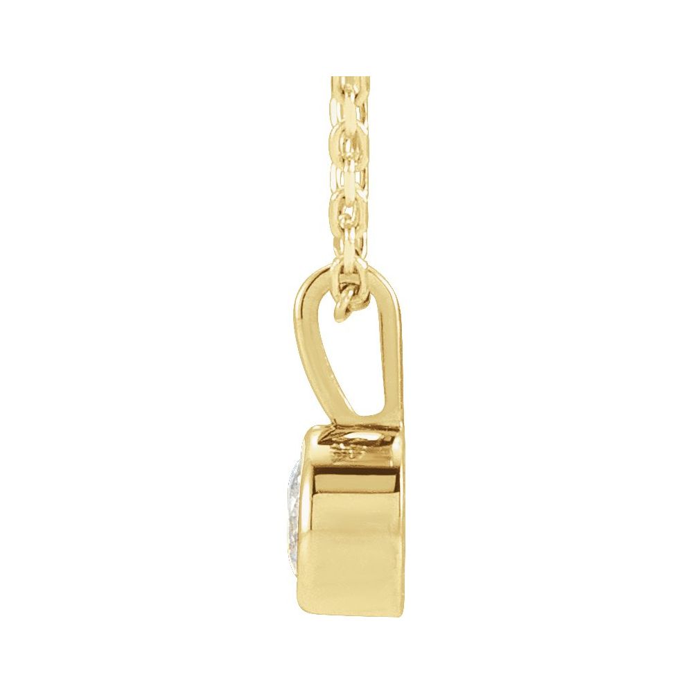 14k Yellow Gold Lab-Diamond Bezel Solitaire Pendant