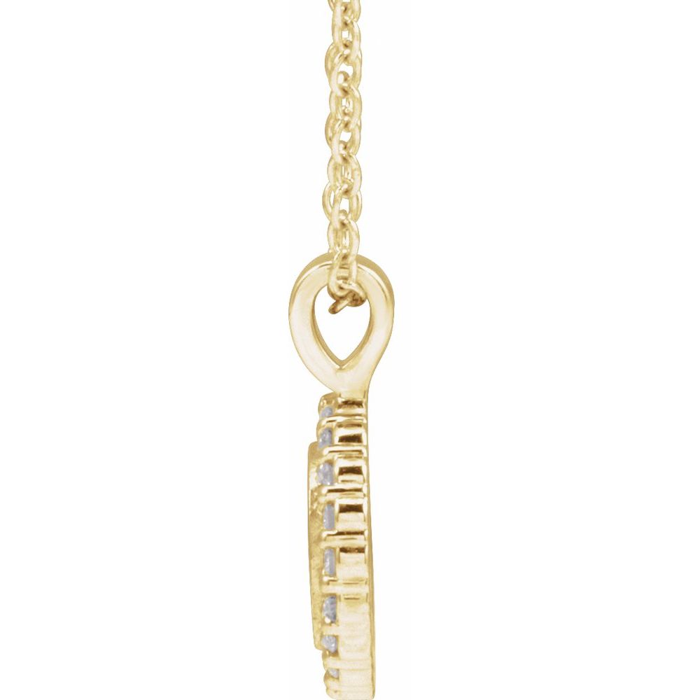 14k Yellow Gold Engravable Pendant with Diamond Frame