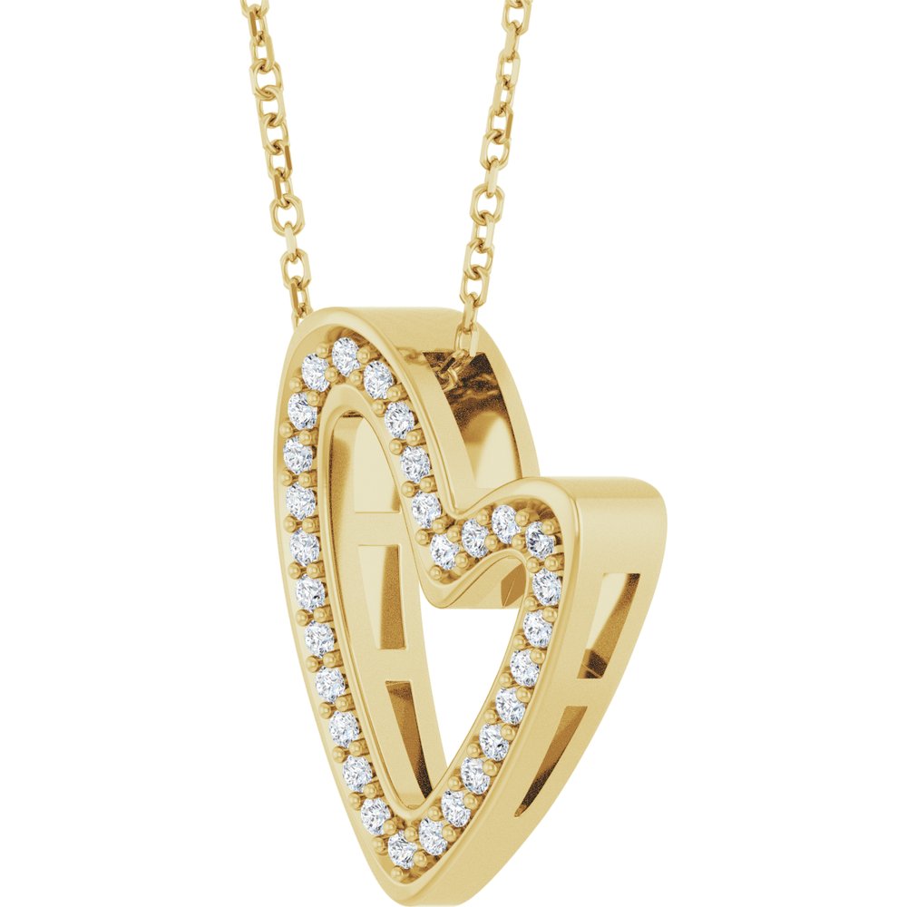 14k Diamond Floating Heart Necklace