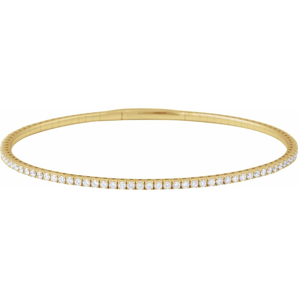 14k Yellow Gold Flexible Tennis Bangle 2 ctw