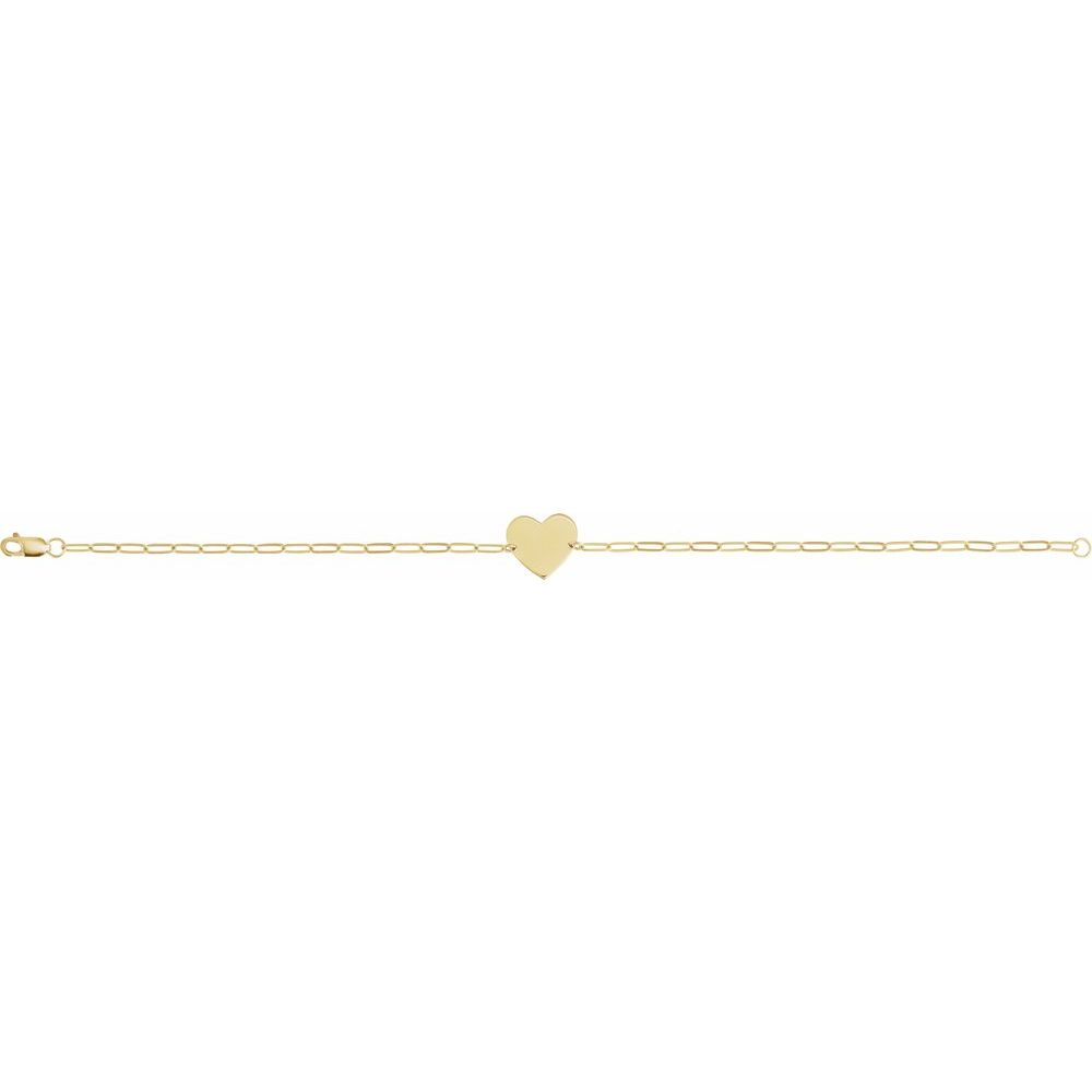 14k Yellow Gold Engravable Heart Bracelet