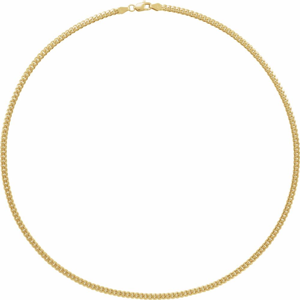 14K Yellow 3.3 mm Cuban Link Curb 20" Chain