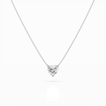 2.50 CRT Heart Shaped Diamond Lab-Grown Diamond Solitaire Pendant