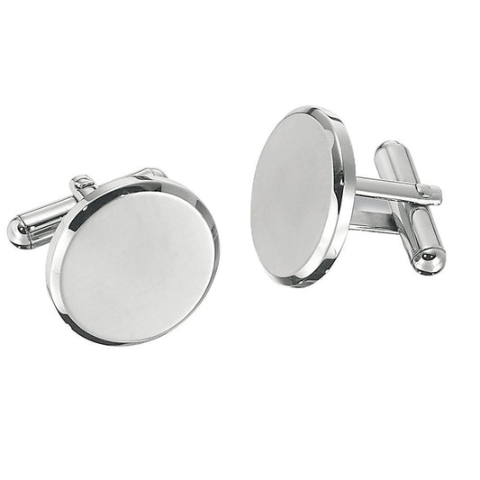 Stainless Steel 18.5 mm Engravable Cuff Links