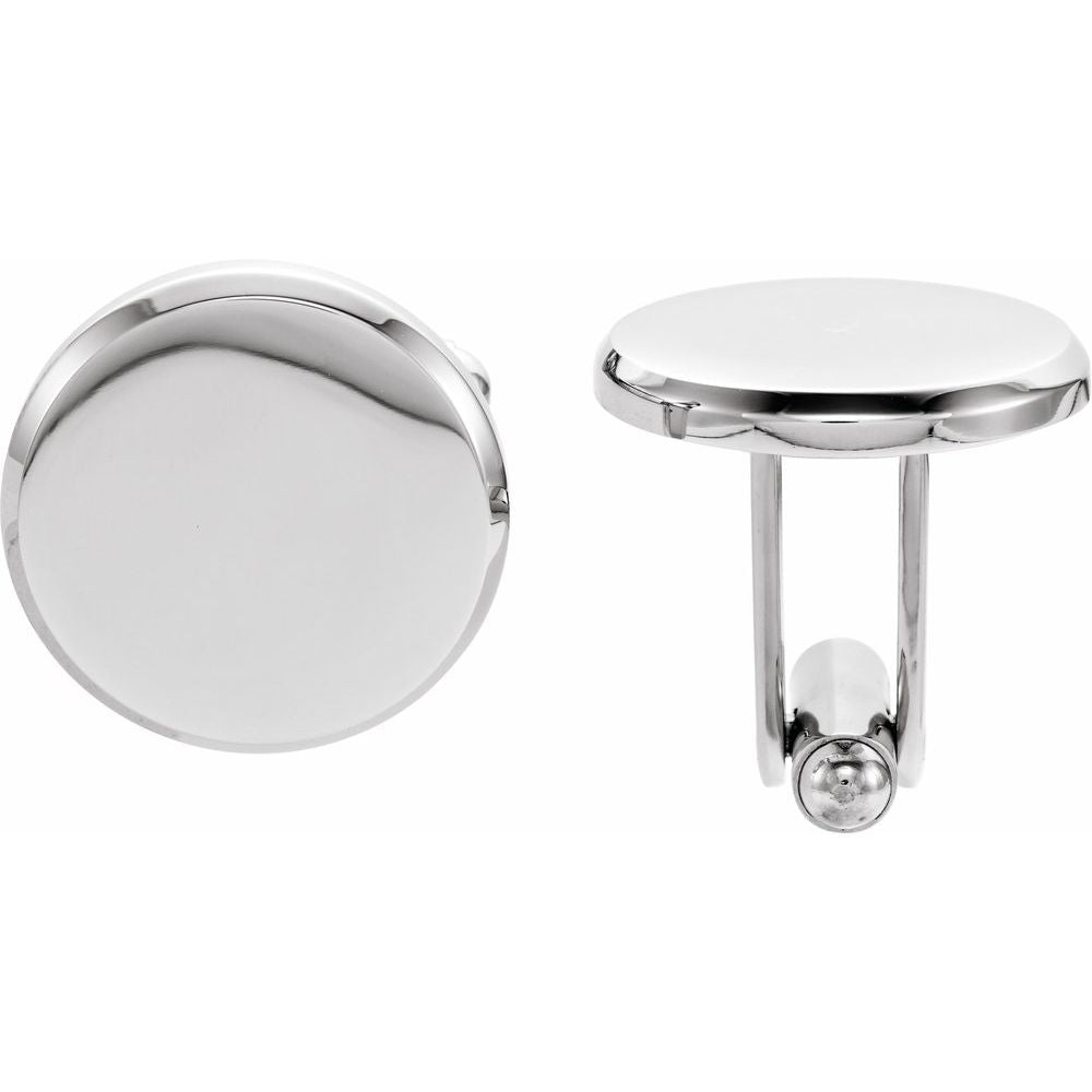 Stainless Steel 18.5 mm Engravable Cuff Links