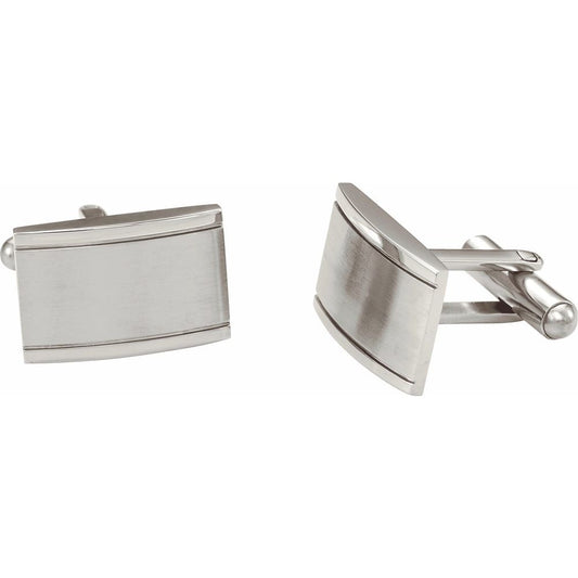 Engravable Stainless Steel Rectangular Cufflinks